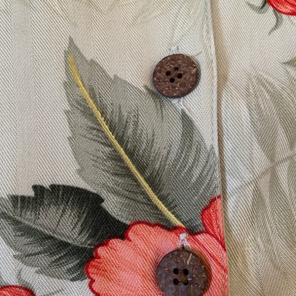 Retro 1950s HAVANA JACKS CAFE Hibiscus CROPPED Camp HAWAIIAN SHIRT with/ Tie - Picture 8 of 10